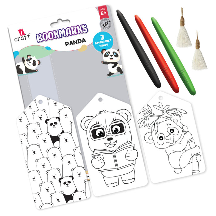 iCraft Kids DIY Bookmark Coloring Kit – Panda Designs
