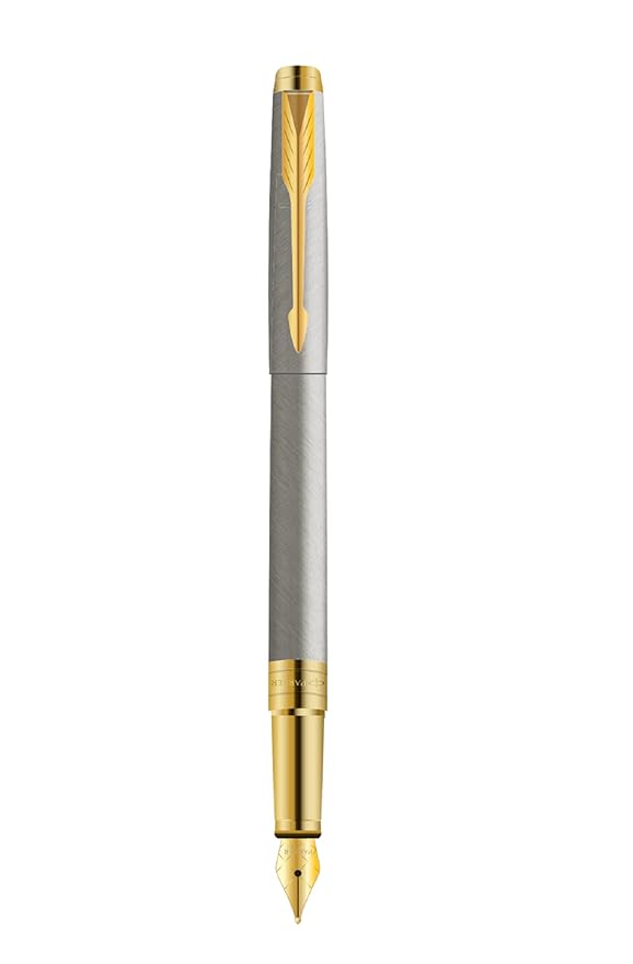 parker-aster-brushed-metal-gt- fountain-pen-fountain-pen-front-view