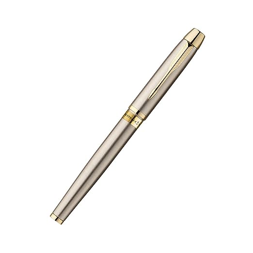Parker Odyssey Brushed Metal Gold Trim Rollerball Pen