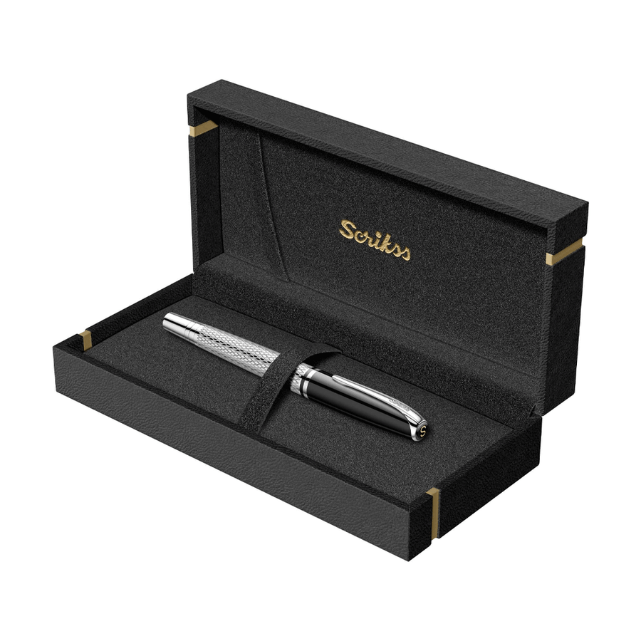 Scrikss Pera 477 Rollerball Pen – Black Chrome CT