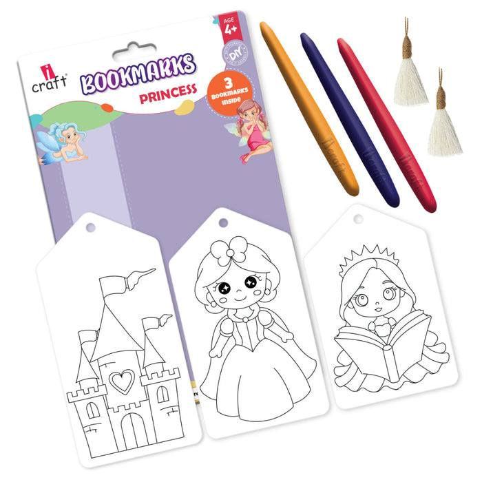 iCraft Kids DIY Bookmark Coloring Kit – Princess Design