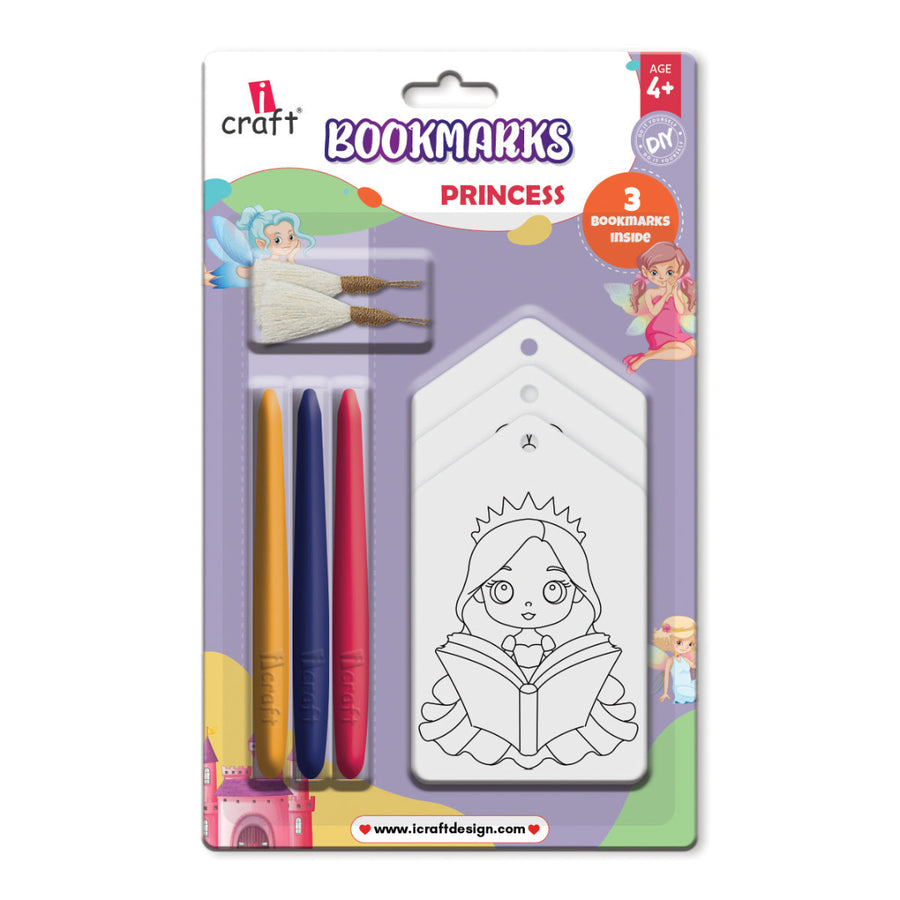 iCraft Kids DIY Bookmark Coloring Kit – Princess Design