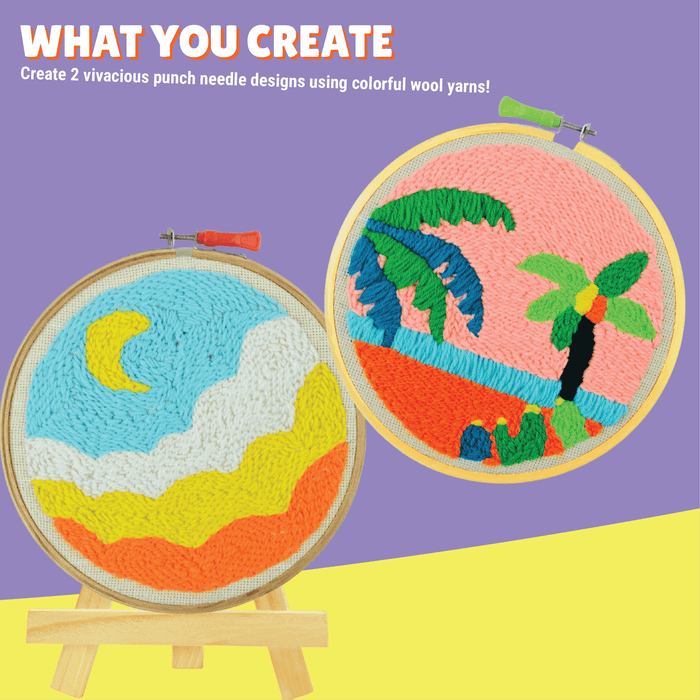 Kalakaram Punch Needle Embroidery Kit | DIY Yarn Art Set