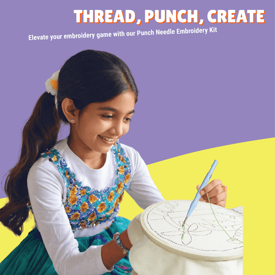 Kalakaram Punch Needle Embroidery Kit | DIY Yarn Art Set