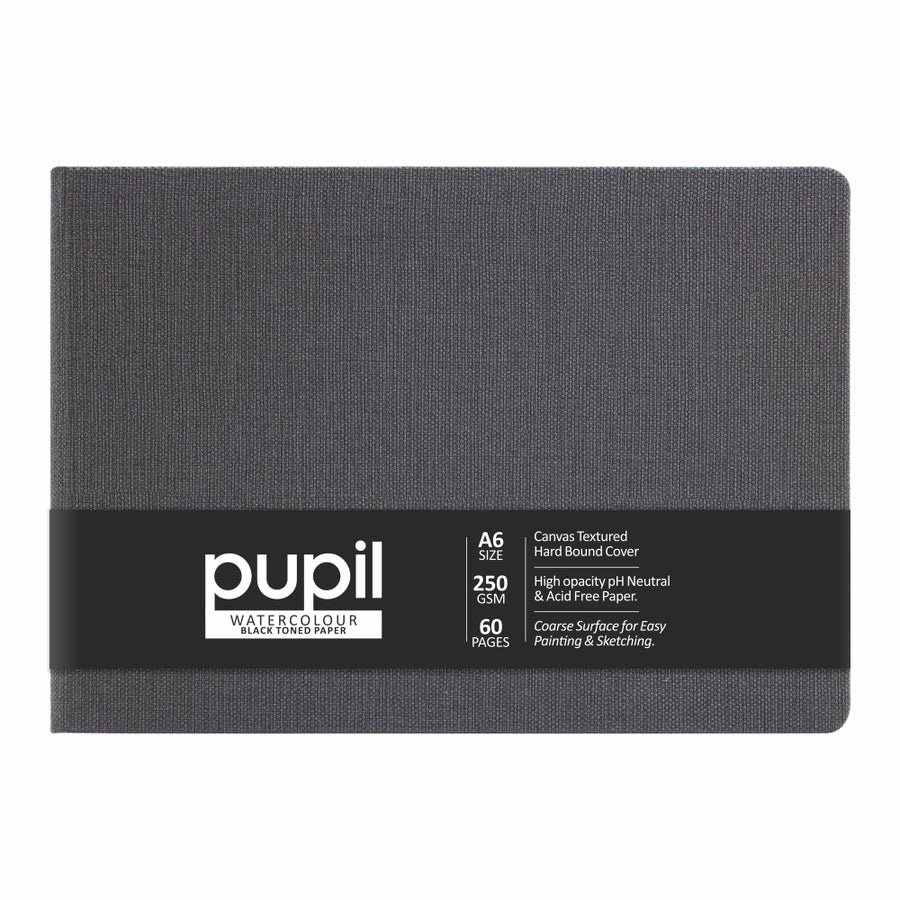 Anupam - Pupil Watercolour Black Toned Paper Sketch Book A6/250GSM