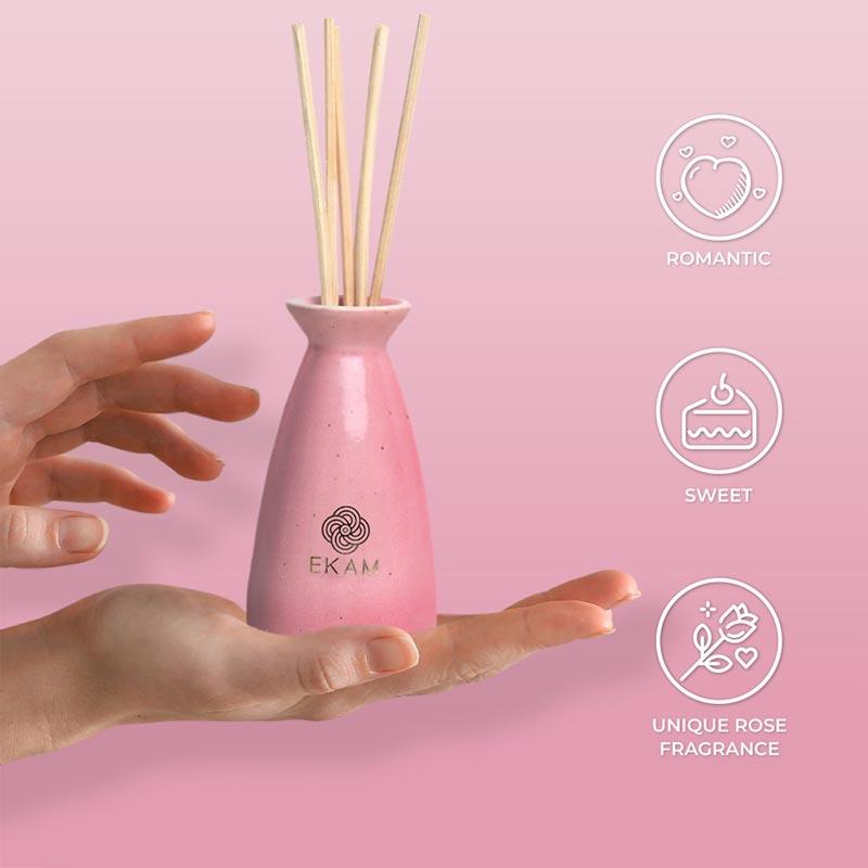 Ekam - Rose Reed Diffuser Set