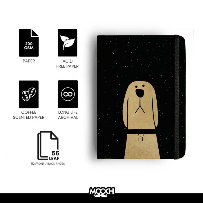 MOOCH – Shining Dog A5 Diary | Buff Cartridge | Coffee-Scented | 120 GSM
