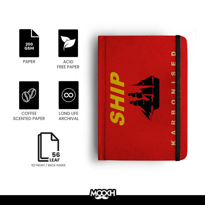 MOOCH – Ship A5 Plain Diary | Buff Cartridge | Coffee-Scented | 120 GSM