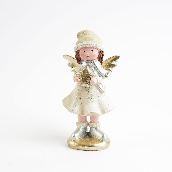 Christmas Angel Showpiece with Golden Star – Decorative Figurine