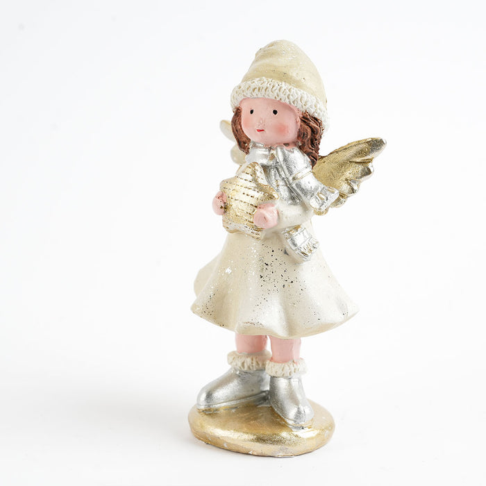 Christmas Angel Showpiece with Golden Star – Decorative Figurine
