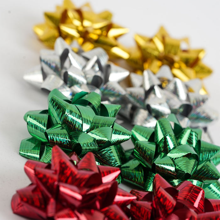 Metallic Gift Bow Decoration Set – 8 Pieces