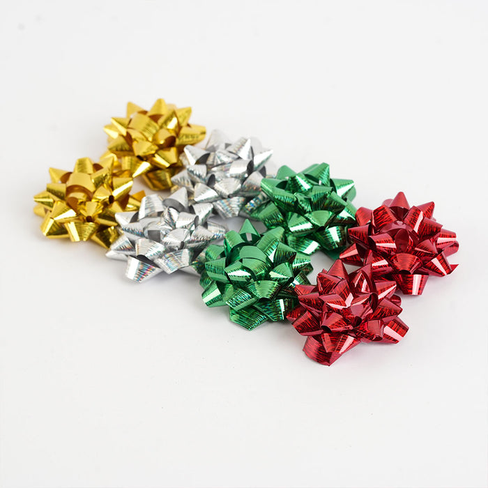 Metallic Gift Bow Decoration Set – 8 Pieces