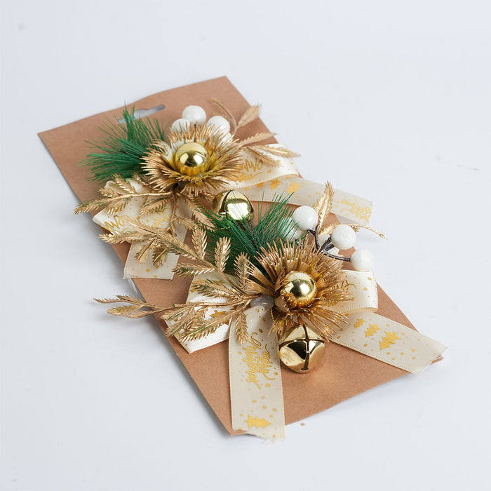 Festive Christmas Decorative Bow – 2pc