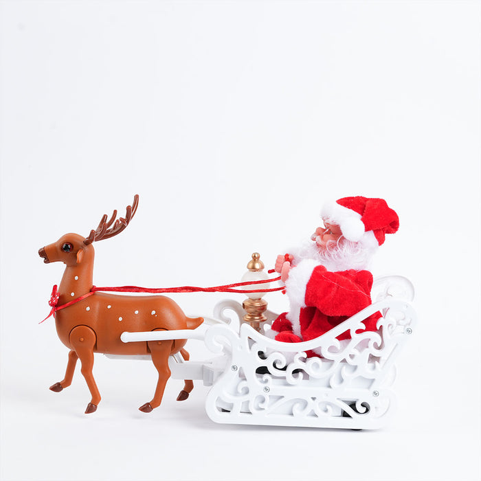 Christmas Musical Santa Sleigh with Reindeer
