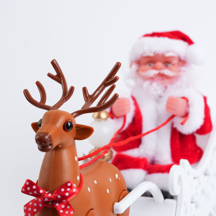Christmas Musical Santa Sleigh with Reindeer