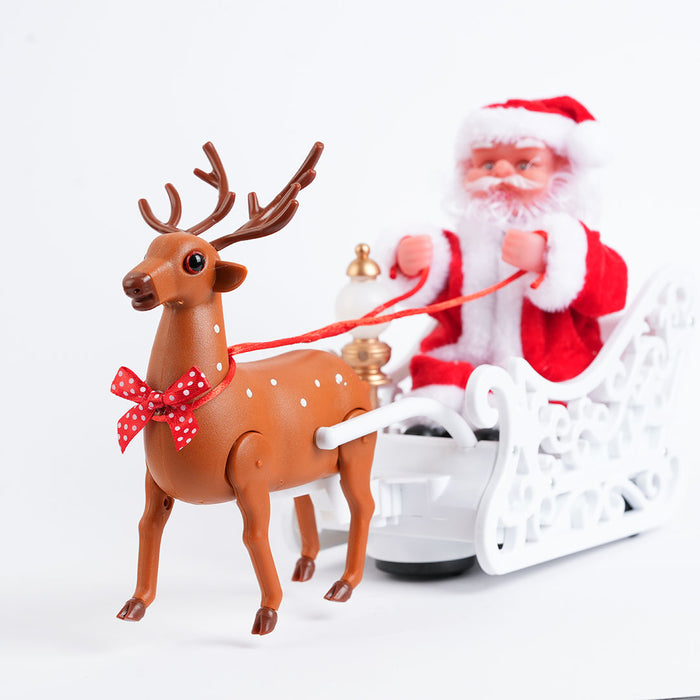 Christmas Musical Santa Sleigh with Reindeer