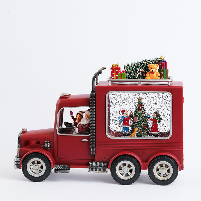 Christmas Snow Water Lantern Decorative Truck Showpiece