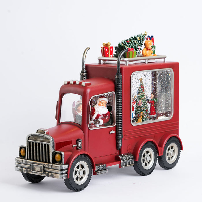 Christmas Snow Water Lantern Decorative Truck Showpiece