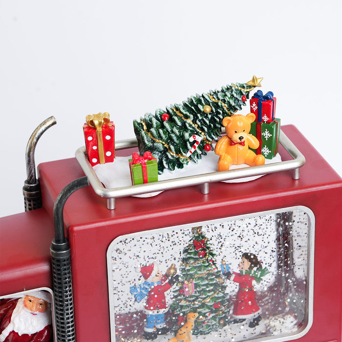 Christmas Snow Water Lantern Decorative Truck Showpiece