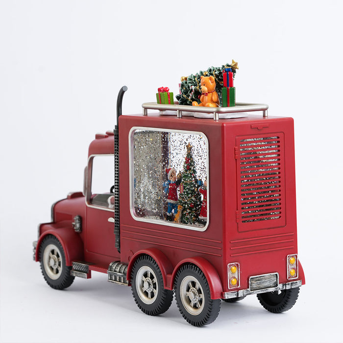 Christmas Snow Water Lantern Decorative Truck Showpiece