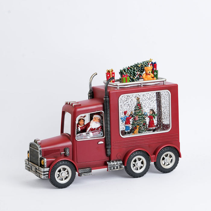 Christmas Snow Water Lantern Decorative Truck Showpiece