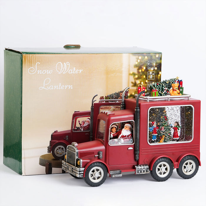 Christmas Snow Water Lantern Decorative Truck Showpiece