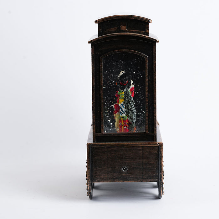 Christmas Snow Water Engine Showpiece with LED Light – Festive Decorative Lantern