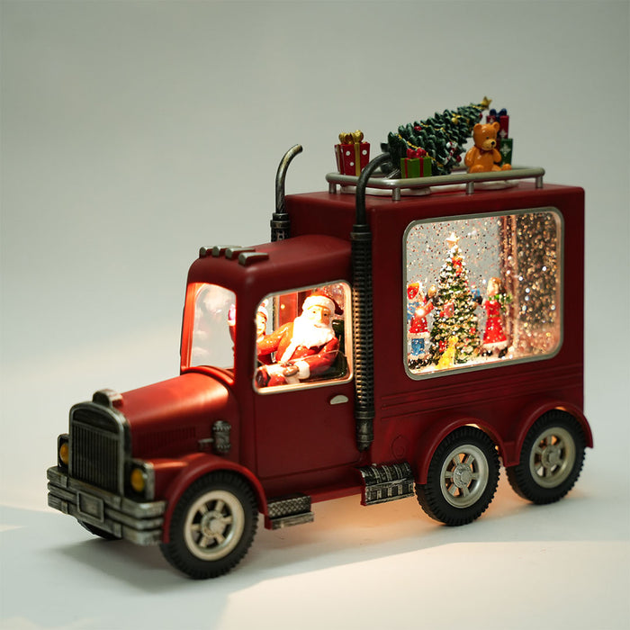 Christmas Snow Water Lantern Decorative Truck Showpiece