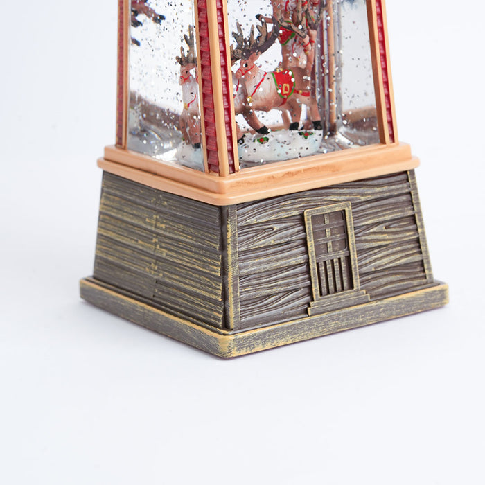 Christmas Snow Water Lantern Windmill Showpiece