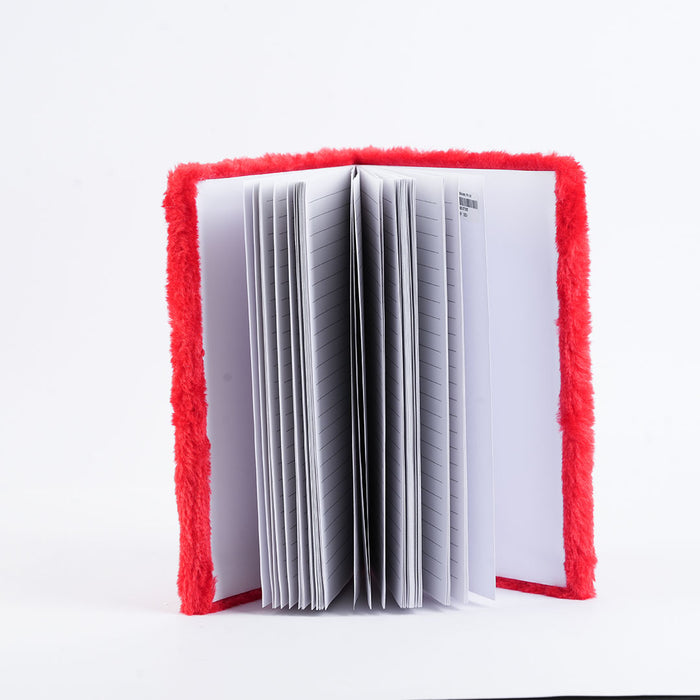 Christmas Santa Plush A5 Ruled Notebook – Soft Cover Diary