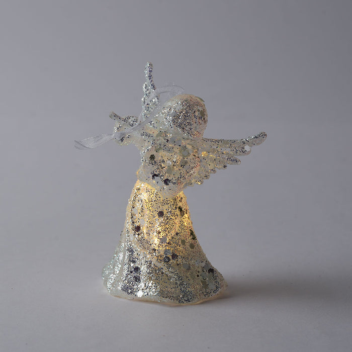 Christmas Angel Hanging Decoration – Silver Glitter Finish