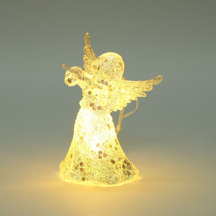 Christmas Angel Hanging Decoration – Silver Glitter Finish