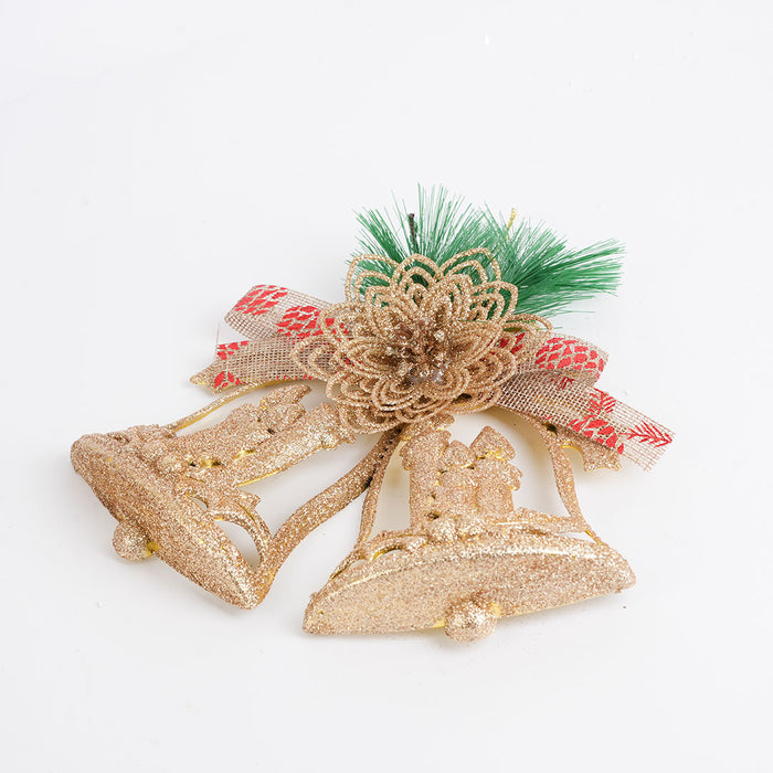 Christmas Wreath – Golden Decorative Bell Ornament