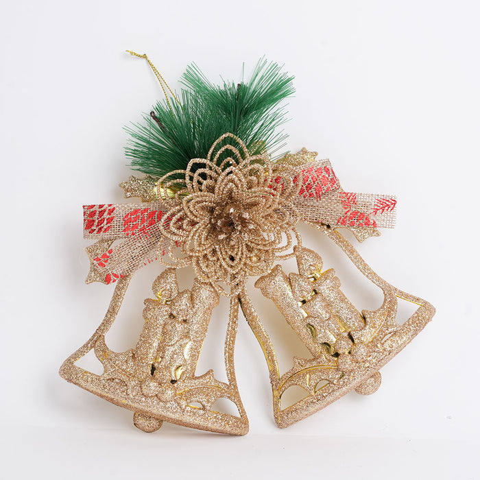 Christmas Wreath – Golden Decorative Bell Ornament