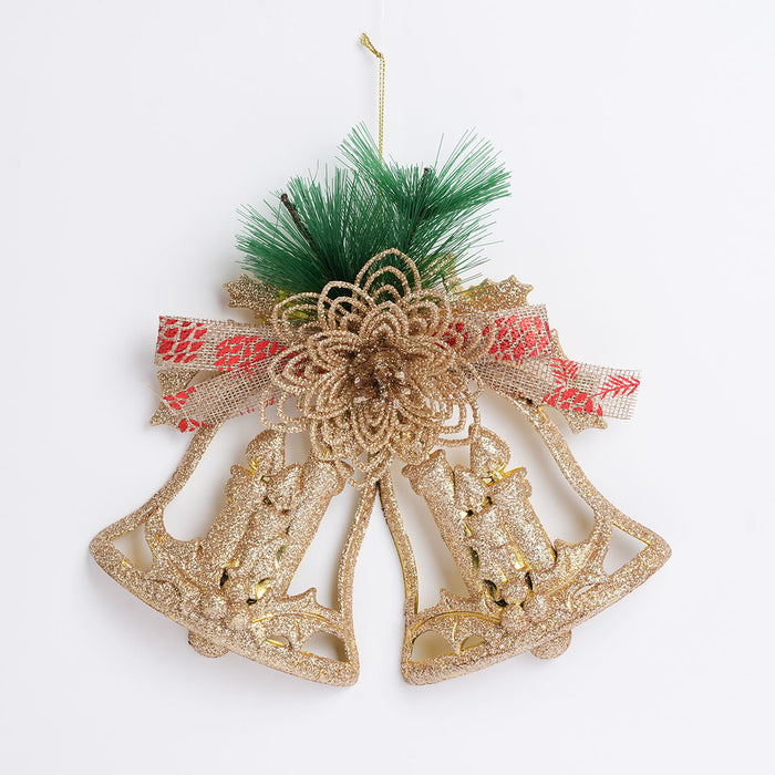 Christmas Wreath – Golden Decorative Bell Ornament