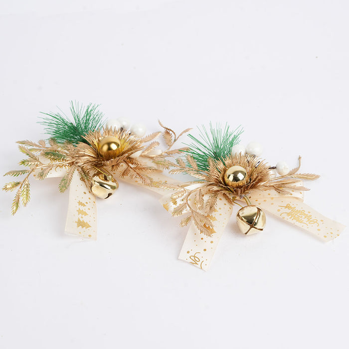 Festive Christmas Decorative Bow – 2pc