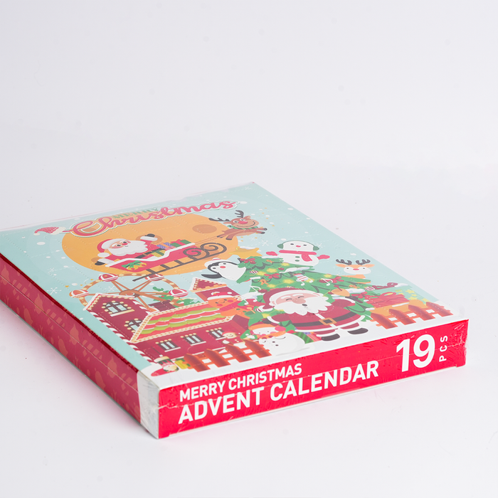 Merry Christmas Advent Calendar – 19 Pcs Eraser Set