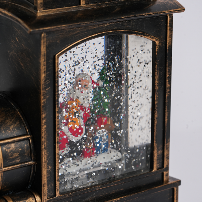 Christmas Showpiece Santa Train with Glitter Snow