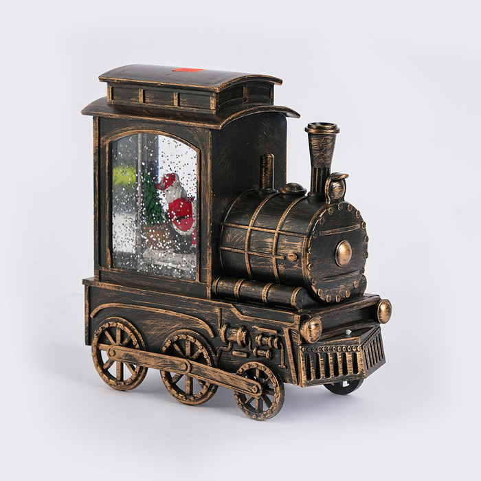 Christmas Showpiece Santa Train with Glitter Snow
