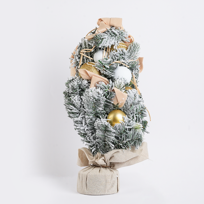 Christmas Decorative Tree with Snow Finish & Ornaments