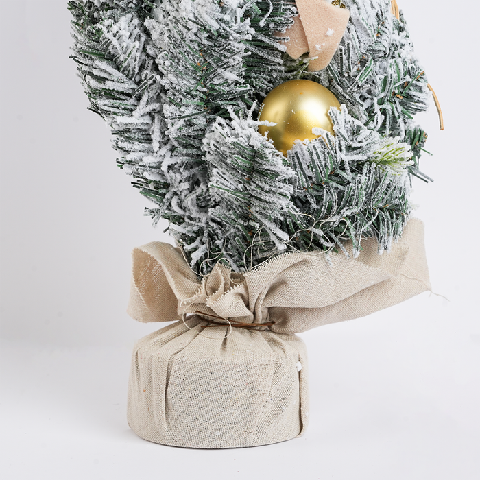 Christmas Decorative Tree with Snow Finish & Ornaments