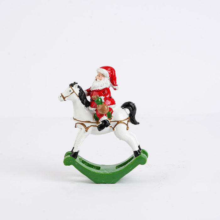 Christmas Santa Rocking Horse Showpiece
