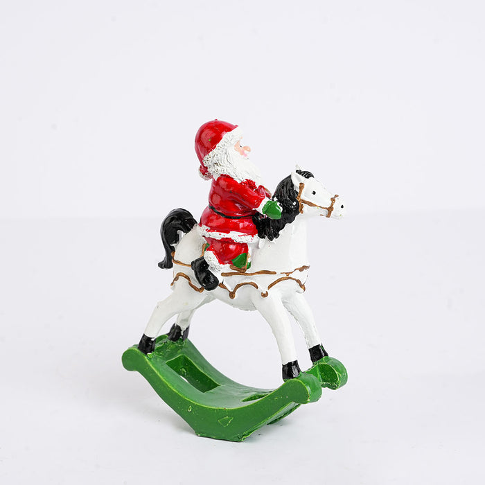 Christmas Santa Rocking Horse Showpiece