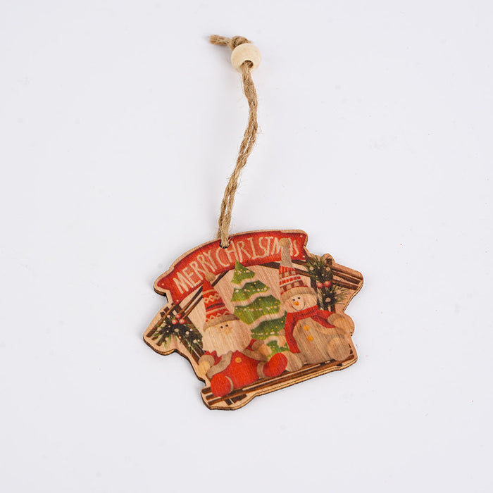 Christmas Wooden Hanging Ornament – 2-Piece Set