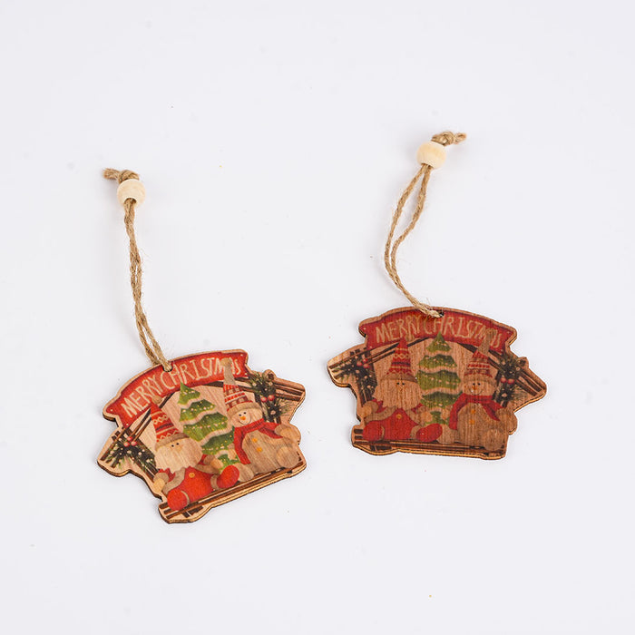Christmas Wooden Hanging Ornament – 2-Piece Set