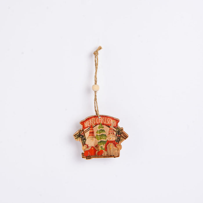 Christmas Wooden Hanging Ornament – 2-Piece Set