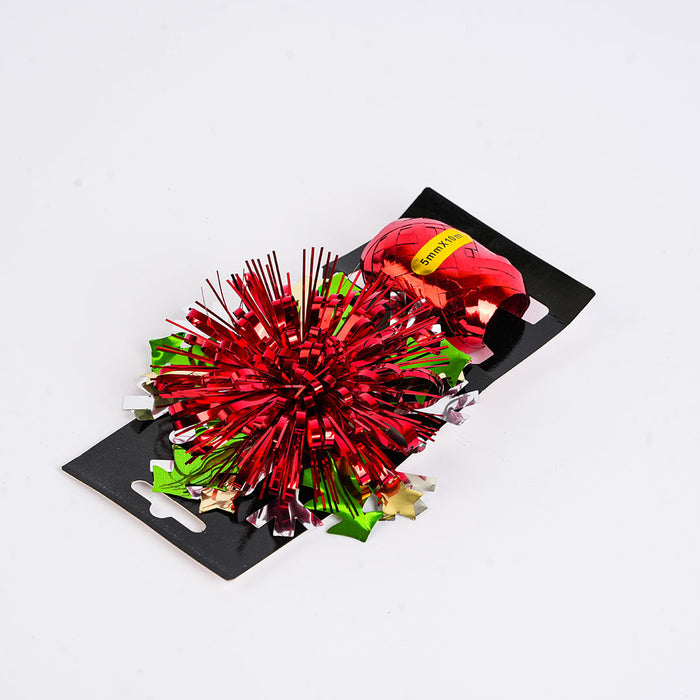 Christmas Ribbon Flower Ball Decoration – Festive Hanging Ornament