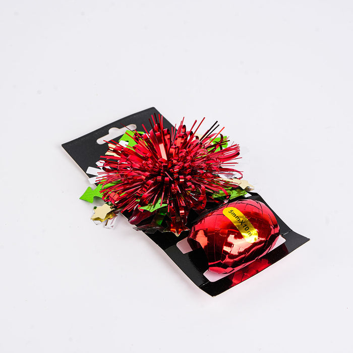 Christmas Ribbon Flower Ball Decoration – Festive Hanging Ornament