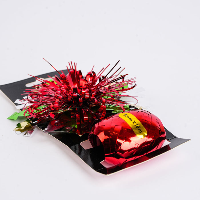 Christmas Ribbon Flower Ball Decoration – Festive Hanging Ornament