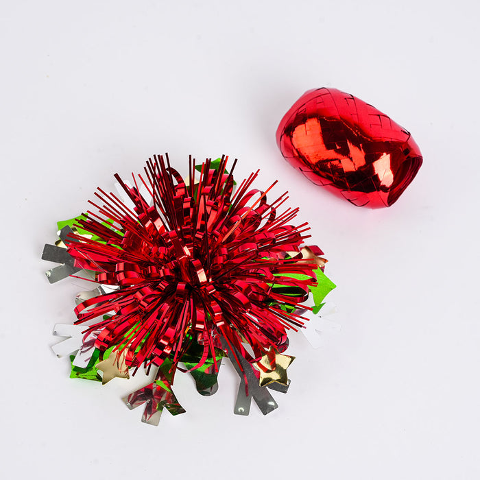 Christmas Ribbon Flower Ball Decoration – Festive Hanging Ornament